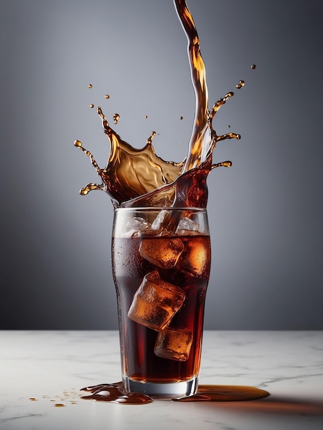 Coke froide dans un verre