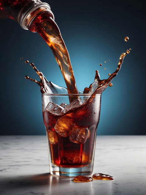 Coke froide dans un verre