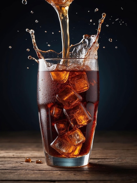 Coke froide dans un verre