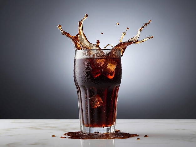 Coke froide dans un verre