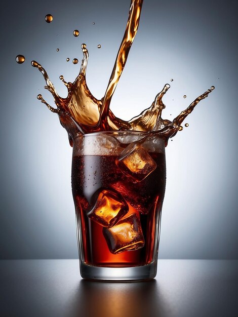 Coke froide dans un verre