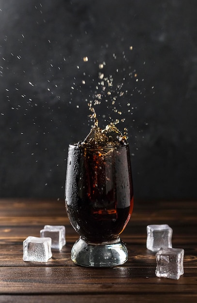 cola sucré dans un verre