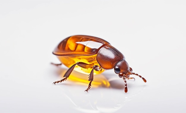 coléoptère ambre sur fond blanc collection de coléoptères ai générative