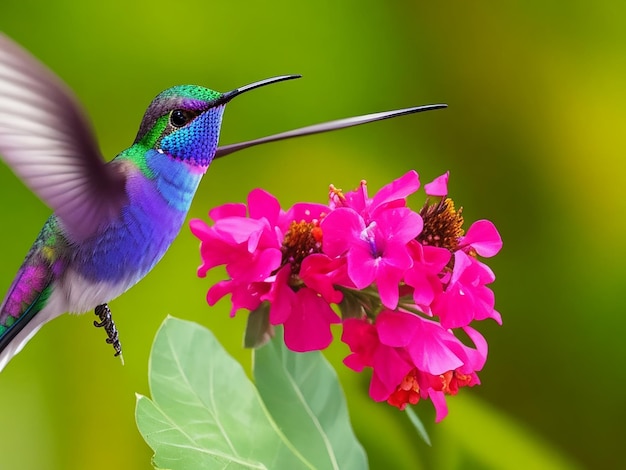 Colibri coloré assis sur un arbre