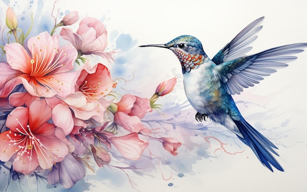 Le colibri et l'élégance florale