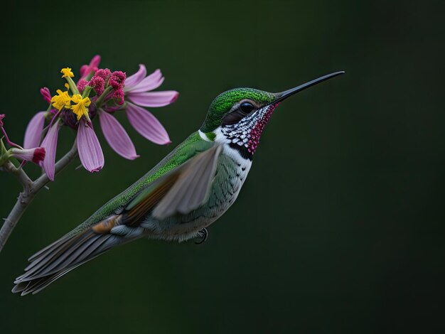 Colibri et fleurs ai génératif