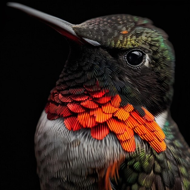 Photo le colibri à gorge rubie mâle archilochus colubris