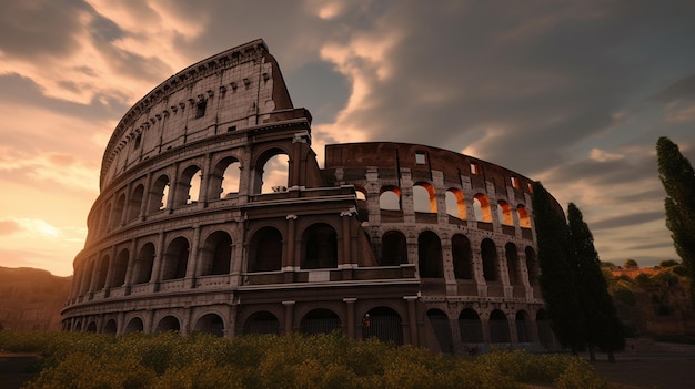 Le Colisée à Rome Italie Travel and tourism concept Generative Ai