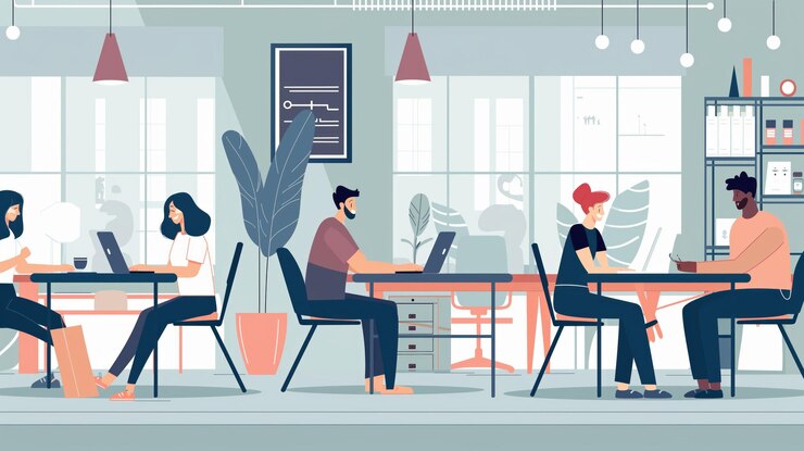 Photo collaboration et productivité dans les espaces de coworking modernes