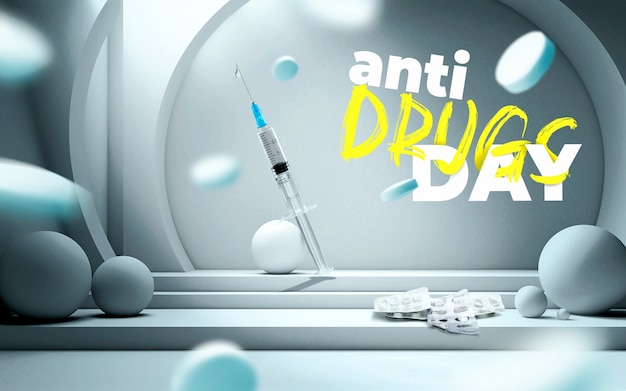 Collage de bannières de la journée anti-drogue