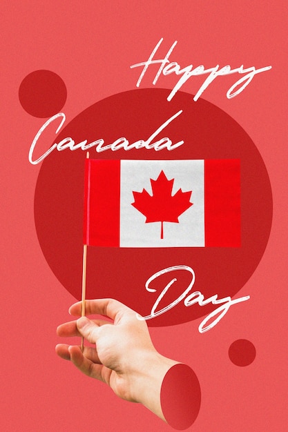 Un collage de bannières pour la fête du Canada