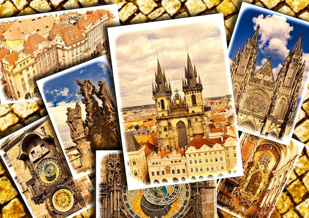 Collage de la belle Prague. République Tchèque.