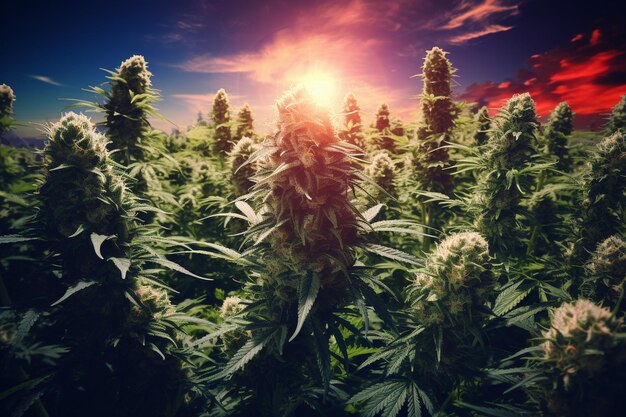 Collage de cannabis Photo de mauvaises herbes