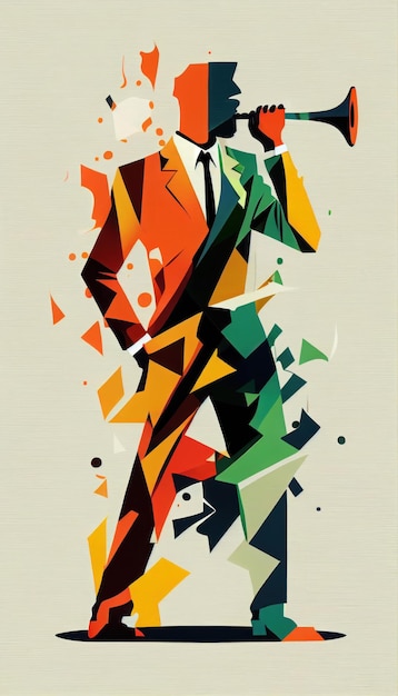 Collage coloré de jazz abstrait par Generative AI