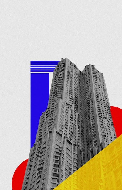 Collage de construction du concept du néo-brutalisme