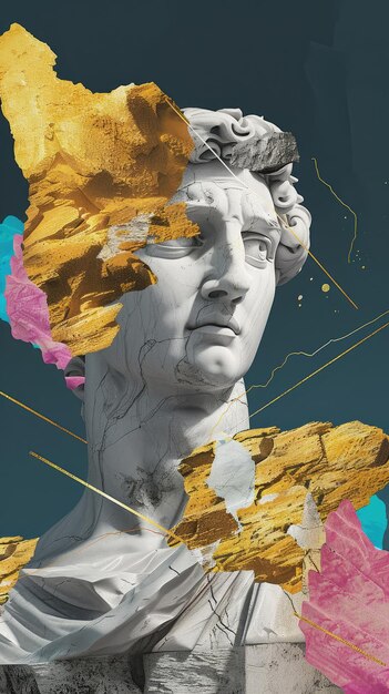 Le collage du Dieu de l'Olympe dans une interprétation moderne