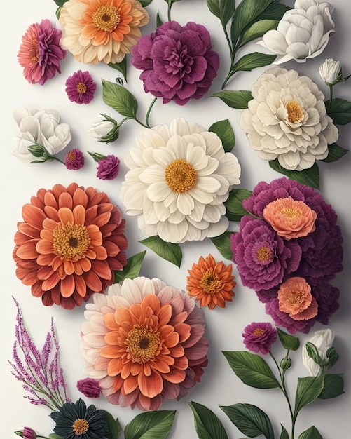 Un collage de fleurs de la collection par personne