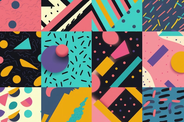 Un collage de formes abstraites et de couleurs IA générative