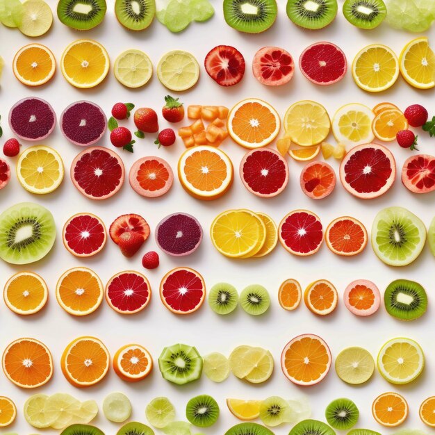 collage de fruits colorés à l'aspect délicieux