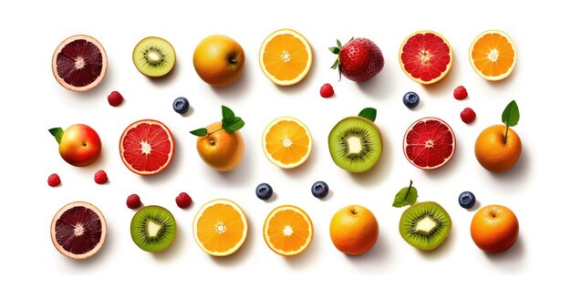 collage de fruits colorés à l'aspect délicieux