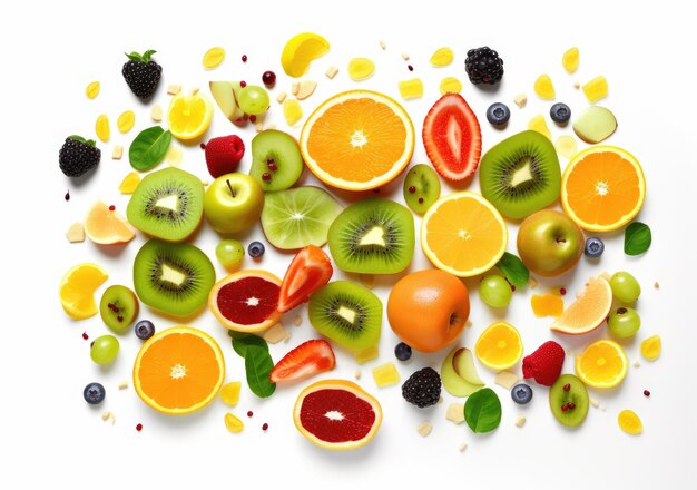 collage de fruits colorés à l'aspect délicieux