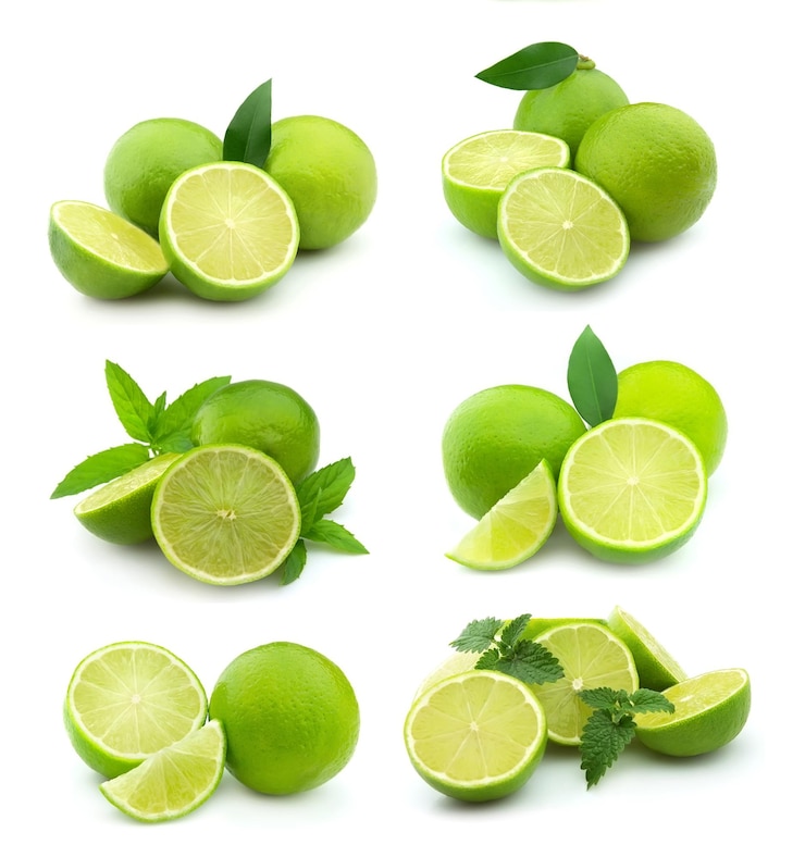 Photo collage de jus de citron vert