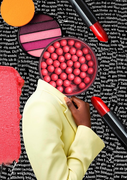 Un collage de maquillage joyeux