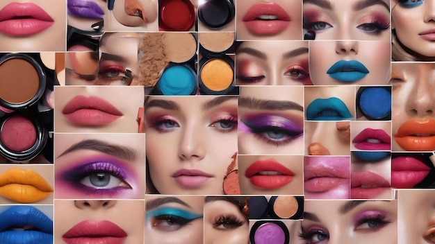 Collage de maquillage avec des produits