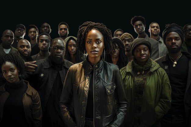 Collage de militants noirs défendant l'environnement 00184 03