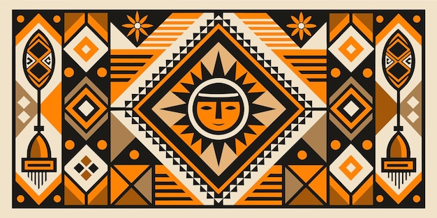 Collage de motifs africains héritage culturel traditionnel design textile ethnique fond africain