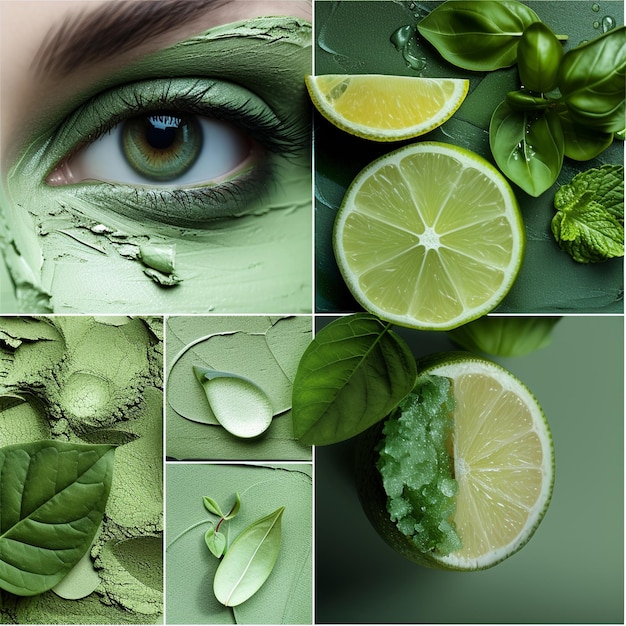 Photo collage à motifs verts pour le bien-être