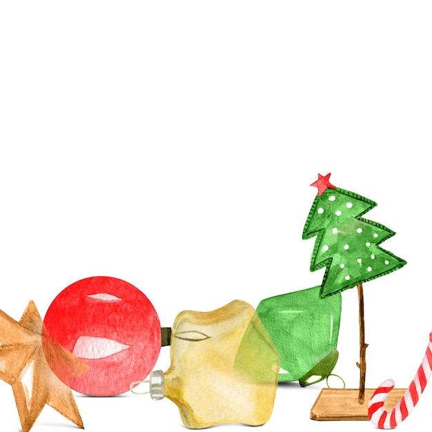 Collage de Noël à l'aquarelle. Pour la décoration de cartes postales, travaux de conception