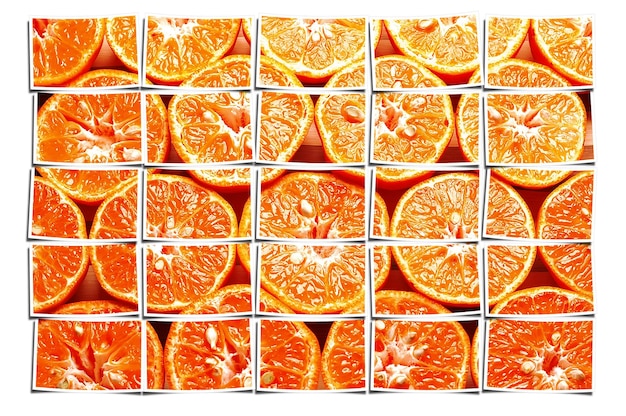 Photo collage d'oranges tranchées