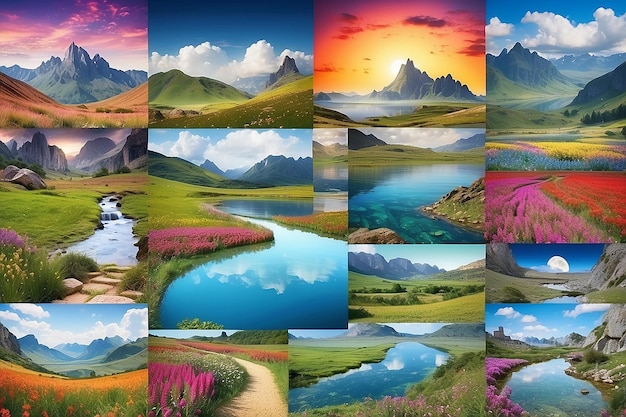 Un collage de paysage magique