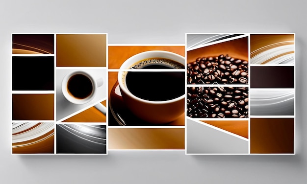 collage de photos de café et de haricots