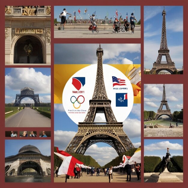 un collage de photos incluant la tour Eiffel et la tour Eiffel