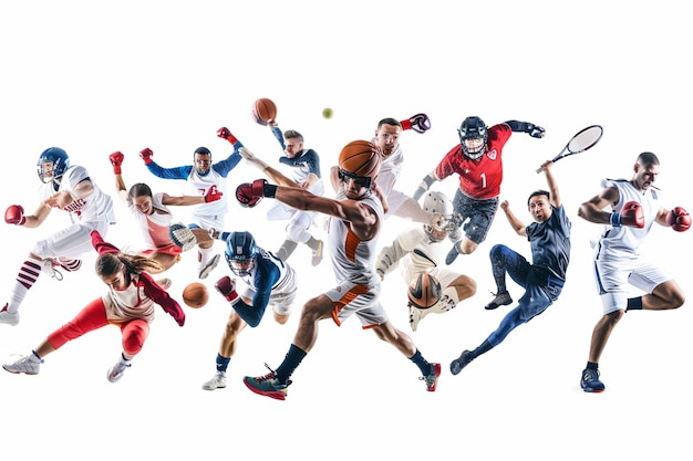 Collage de plusieurs athlètes pratiquant différents sports