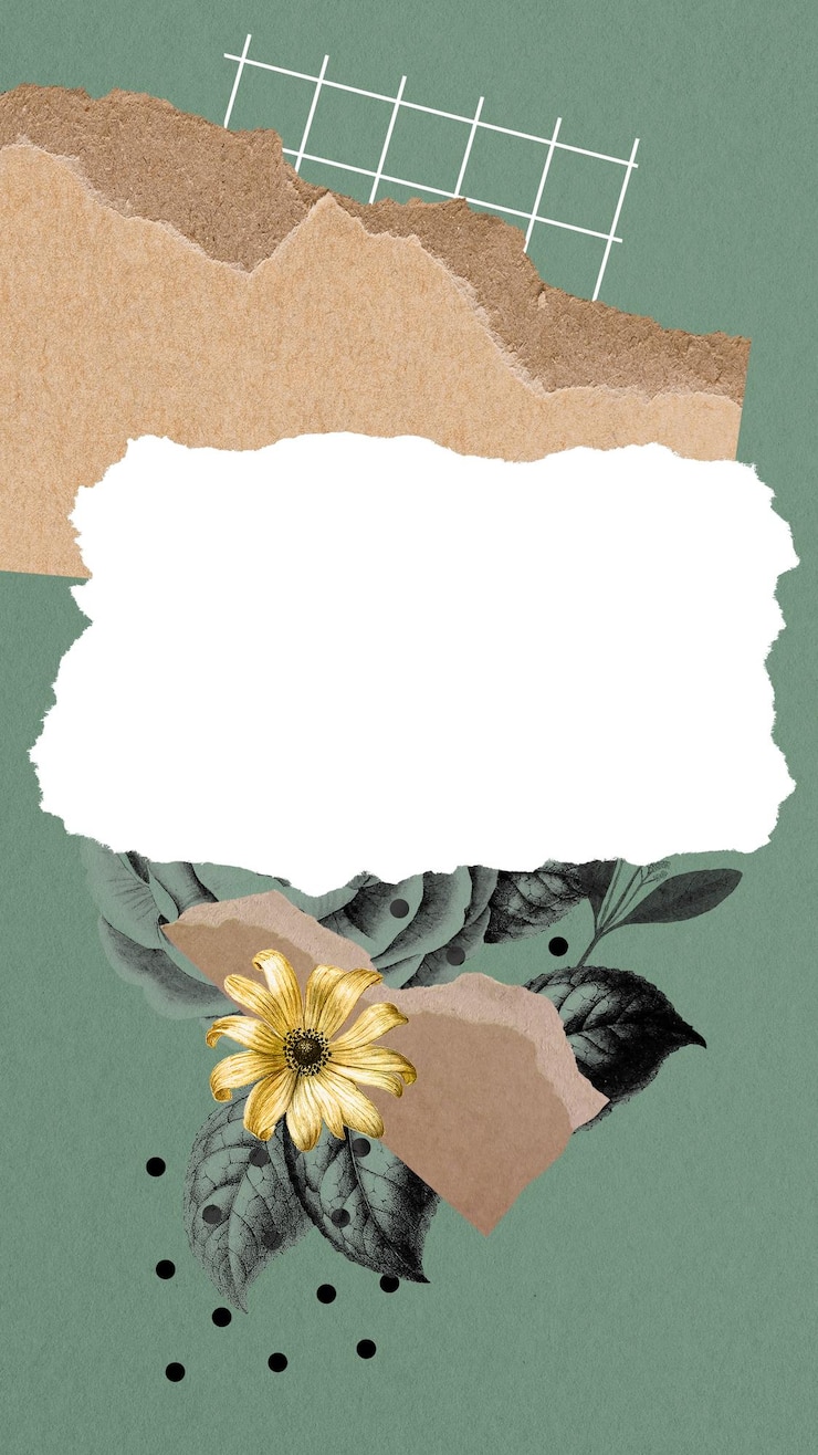 Photo collage png cadre floral esthétique papier peint collage vintage découpage de carnet de notes imprimable et planificateur numérique