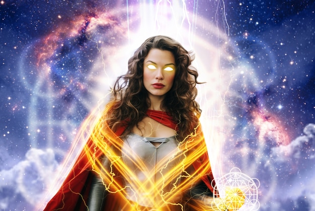 Collage de portraits de super-héros féminins
