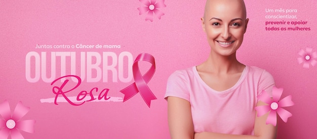 Collage de ruban rose pour le cancer du sein