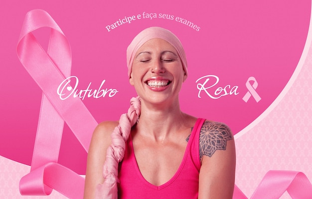 Collage de ruban rose pour le cancer du sein