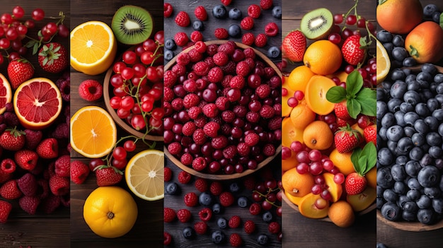 Collage de textures de fruits