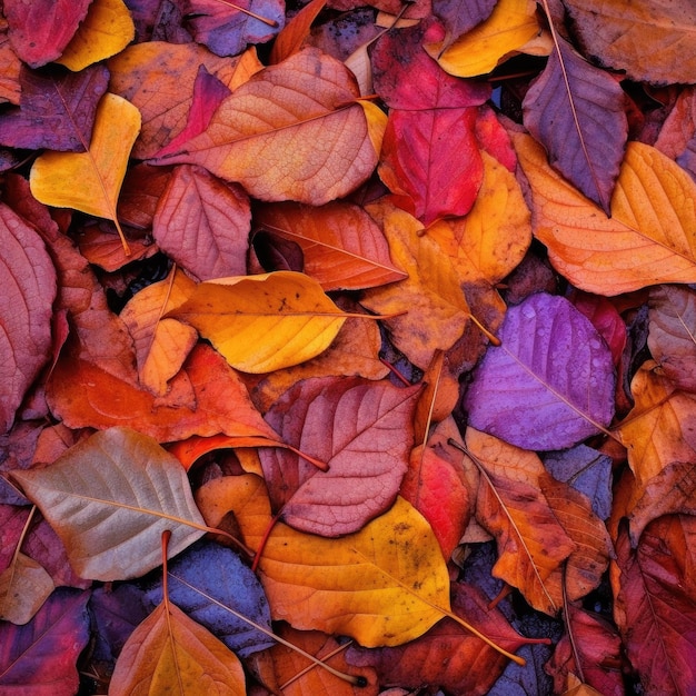 un collage vibrant de couleurs d'automne