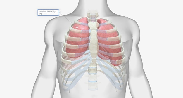 Photo le collapsus pulmonaire atélectasique est une affection pulmonaire qui survient lorsque tout ou partie d'un poumon ne peut pas se gonfler complètement
