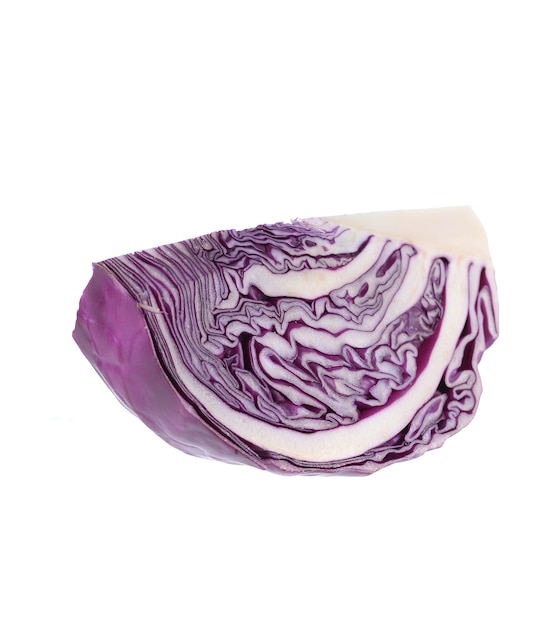 Collard violet isolé sur fond blanc.