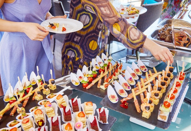 Collations de réception sous forme de buffet