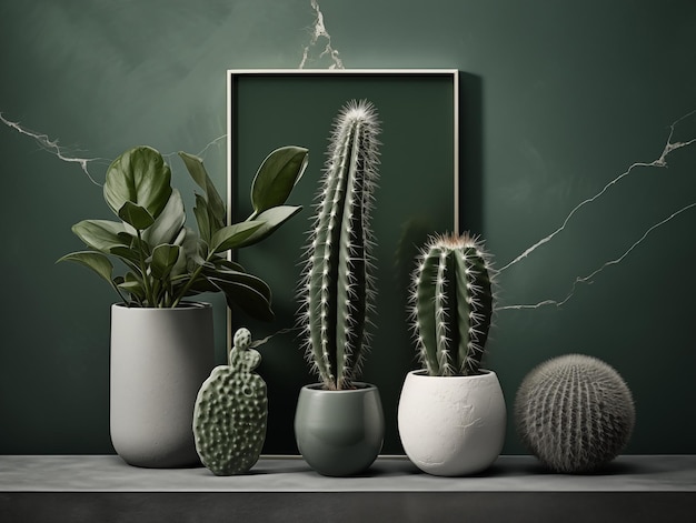 Photo collecte de cactus verts