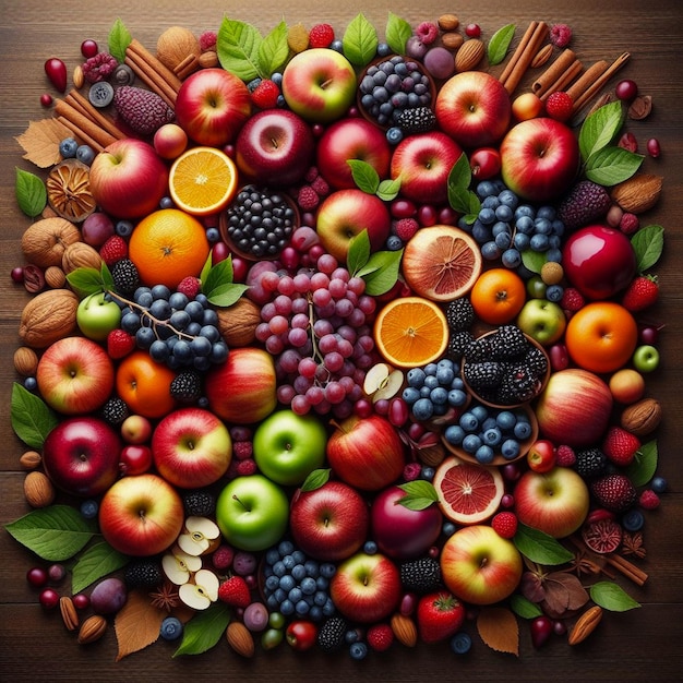 Photo collecte de fruits sains