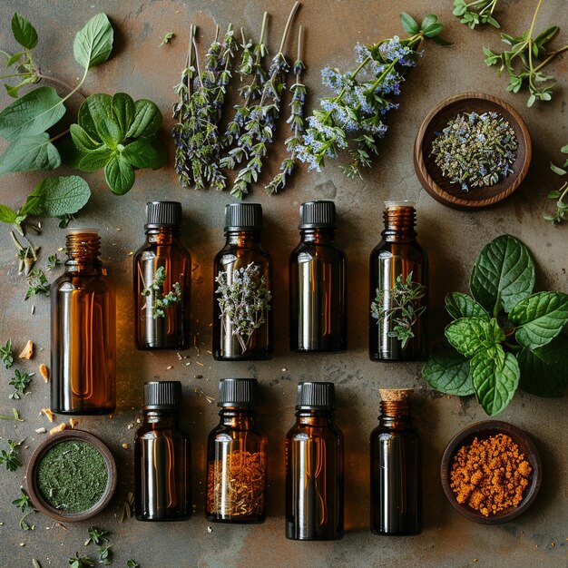 Collecte d'huiles essentielles et de diffuseurs d'aromathérapie