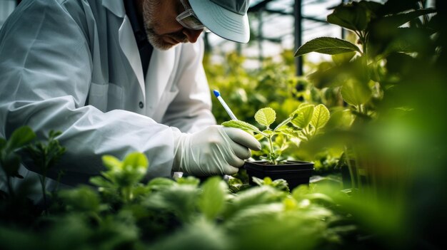 La collecte de plantes dans le jardin botanique le pharmacologue met en évidence le lien entre la botanique et la pharmacologie